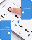 Regleta Multi Puertos con 6 Tomas, 3 USB y 1 Puerto Tipo C – Protección y Versatilidad