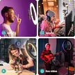 Aro de Luz LED RGB con Base Ajustable para Celular – Ideal para Selfies, Videos y Videollamadas