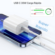 Cargador iPhone 35W con Cable Tipo C a Tipo C – Carga Súper Rápida